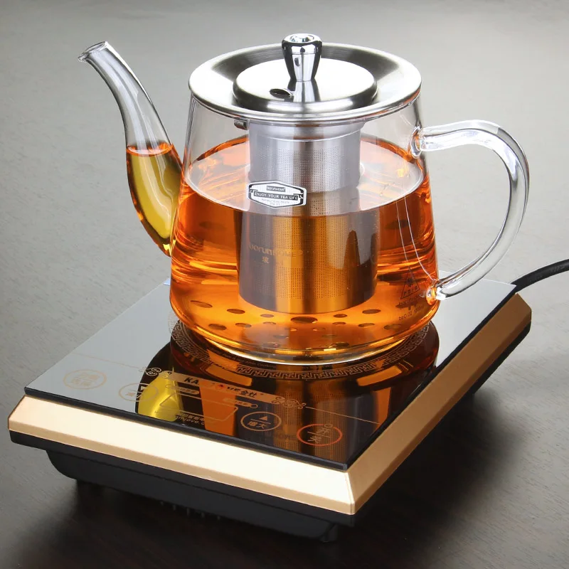 Induction Cooker Special Tea Pot, Glass Pot, Stainless Steel Liner, Flower Tea Kettle