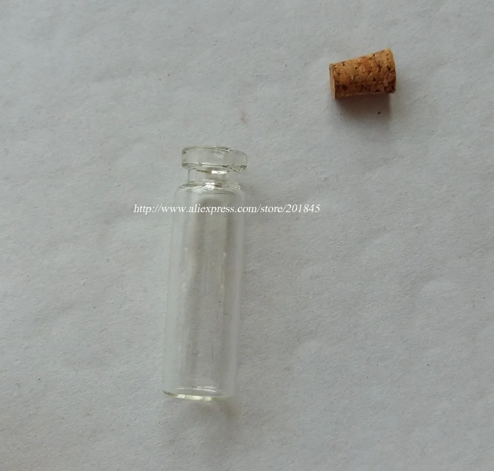 1Pcs Tiny Cork Stopper Vial containers of small pieces and essential oil Mini Sample Vial 2.3Ml Wishes Bottle