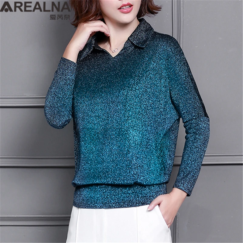 Blusas Mujer De Moda 2022 Korean Style Shiny Lurex Womens Tops and Blouses Long Sleeve fashion Blouse Sequin Streetwear Shirts