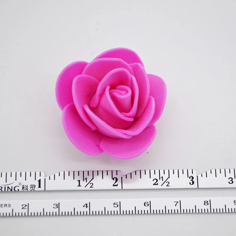 100 piezas de flores artificiales de espuma de 3cm Mini rosas para la decoración de la boda fiesta DIY hecho a mano oso de peluche artesanías hogar suministros de jardín 8