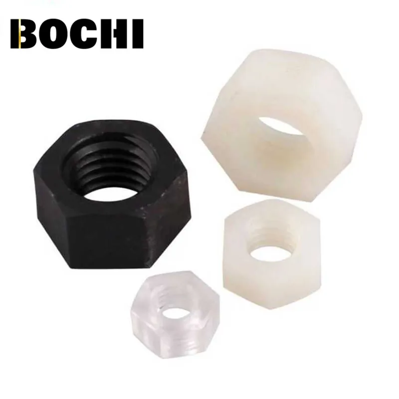 

100Pcs B DIN934 M2 M2.5 M3 M4 M5 M6 M8-M20 PA66 Nylon Hex Nut Hexagon Plastic Hex Nuts NL05