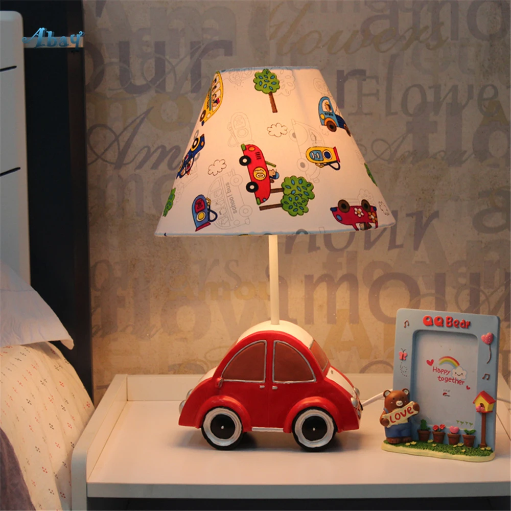 Creative Cartoon Car Shape Table Lamps for Bedside Bedrooms Study Children Room Table Lights Kids Birthday Present Baby Lamp Led