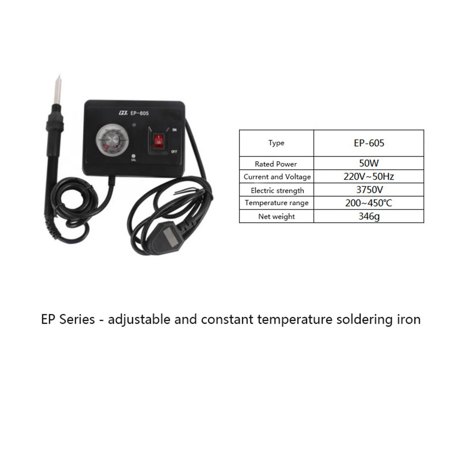 50W 220V Series Adjustable Temperature EP-405 EP-505 EP-605 Electric Iron Welding Soldering Repair Tools soldering iron station