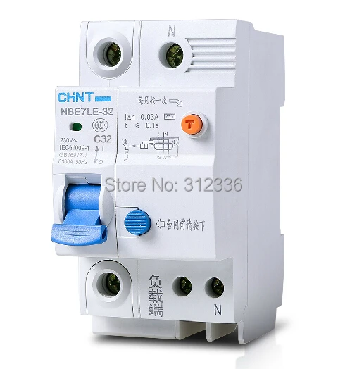 Free Shipping Two years Warranty  LE C32 1P+N 32A  1 pole House USE earth leakage circuit breaker  residual current