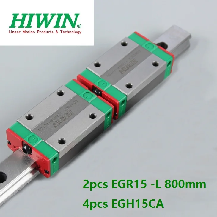 

2pcs origial Hiwin rail EGR15 -L 800mm linear guide + 4pcs EGH15CA carriage blocks for CNC router