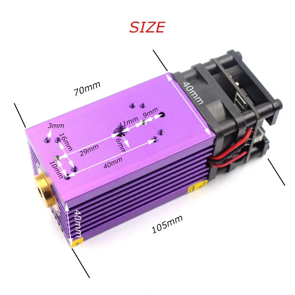 OXLasers 450nm 15W وحدة الليزر الأزرق 15000mW رأس الليزر DIY بها بنفسك النقش بالليزر مع PWM الأرجواني بالوعة الحرارة قطع الخشب الرقائقي