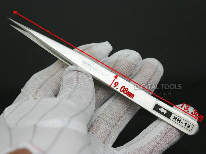 RH-12 Tweezers For Repairing Watch or Mobile etc. Japanese RHINO Brand Anti-acid High-precision Super Hard and Sharp