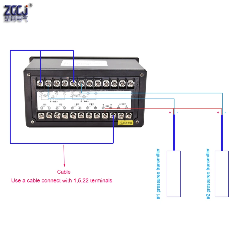 4-20mA DC input dual channels water liquid level pressure controller with 4 ways relay and DC24V out water liquid level meter