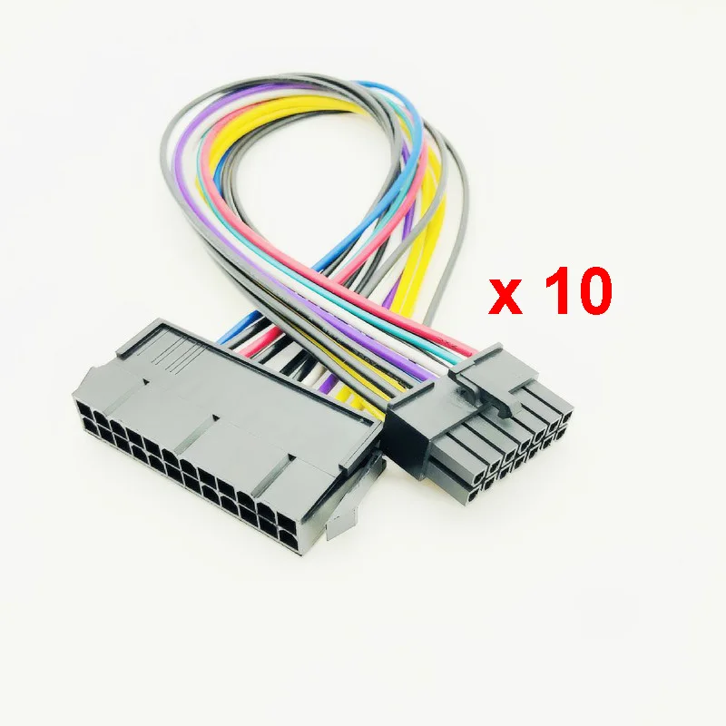 

10PCS ATX 24Pin to 14Pin 24p to 14P Power Cable Convert Cord 18AWG Wire for Lenovo Q77 B75 A75 Q75 Motherboard 30cm Power Cable