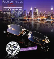 Nomanov-Lunettes de Lecture en Alliage de Titane, Coupe Diamant 100%, Sans Bords, Royal Deluxe, Dégradé, + 1 + 1.5 + 2 + 2.5 + 3, pour Homme et Femme