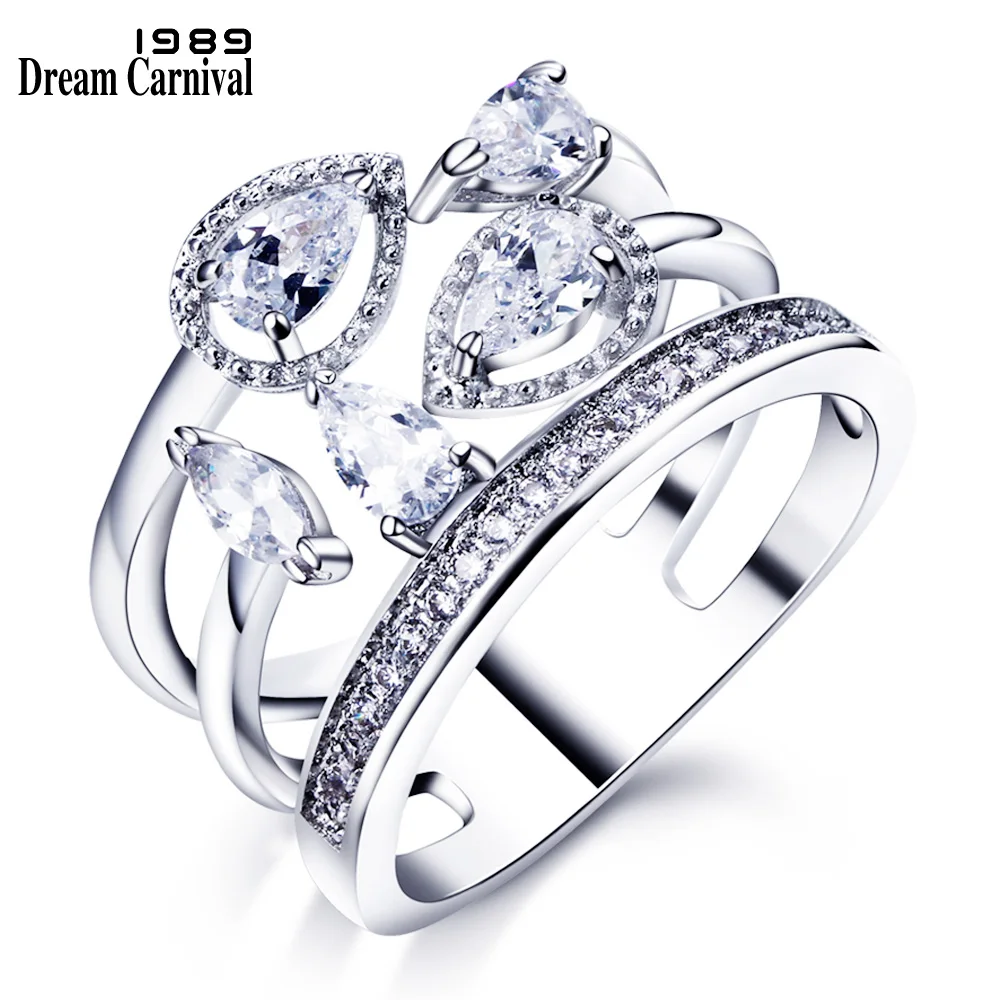 DreamCarnival1989 Elegant Crown Ring for Women Wedding Engagement Must Have Fashion Jewelry Girls Female Birthday Gift SJ22167