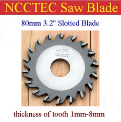 3.2'' 80mm wood aluminum carbide thick slotted blade | thickness of tooth 1-8mm | gangsaw to open a channel Alternate top bevel