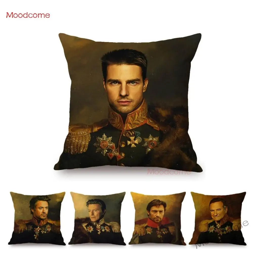 Neoclassic Nepoleon Oil Painting Jean Reno Tom Cruise Hugh Jackman Home Decorative Sofa Throw Pillow Cases Car Cushion Covers