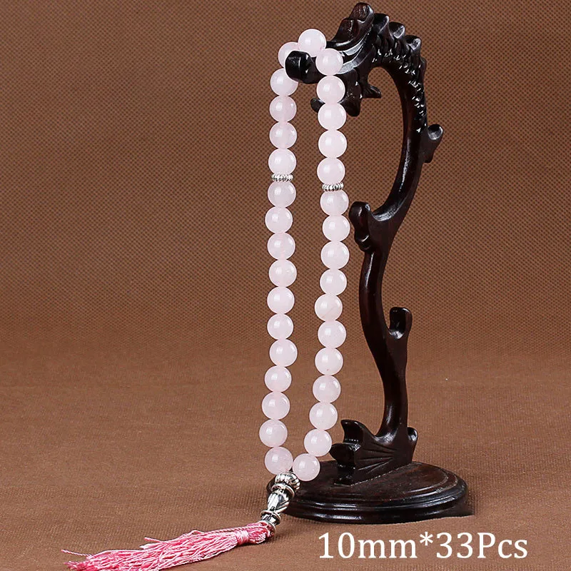 10mm Natural Stone Black Turquoises Tassel Pendant 33 Prayer Beads Islamic Muslim Tasbih Allah Mohammed Rosary For Women Men image 4