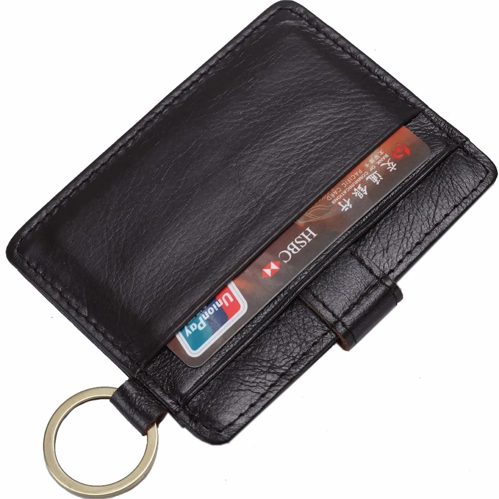 Credit Card Holder Men Slim Anti Protect Travel ID Cardholder Cowhide Genuine Leather RFID Theft Protect Wallets Coin Purse