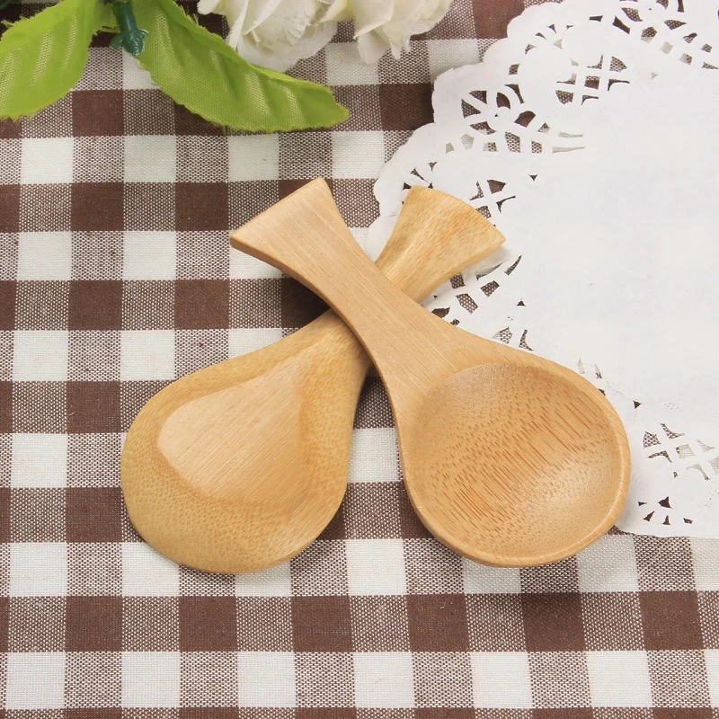 Wooden short handle tea scoop 9.2*4.5cm fine handmade spoon practical multifunction honey coffee sugar spoons W9252