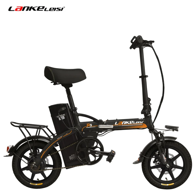 R9 Portable 14 Inches Folding Electric Bicycle, 48V 23.4Ah Strong Lithium Battery, Integrated Wheel, Suspension EBike