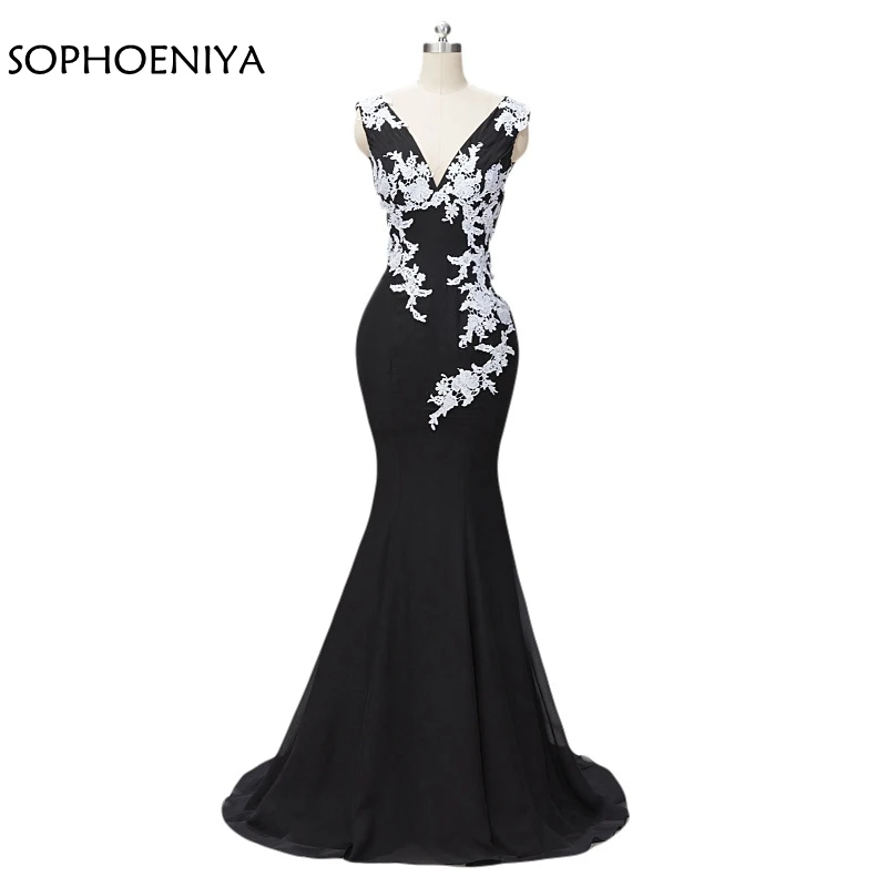 

New Arrival Mermaid evening dress 2024 Lace abiye elbise Long sleeve evening gowns In stock abendkleider Black formal dress