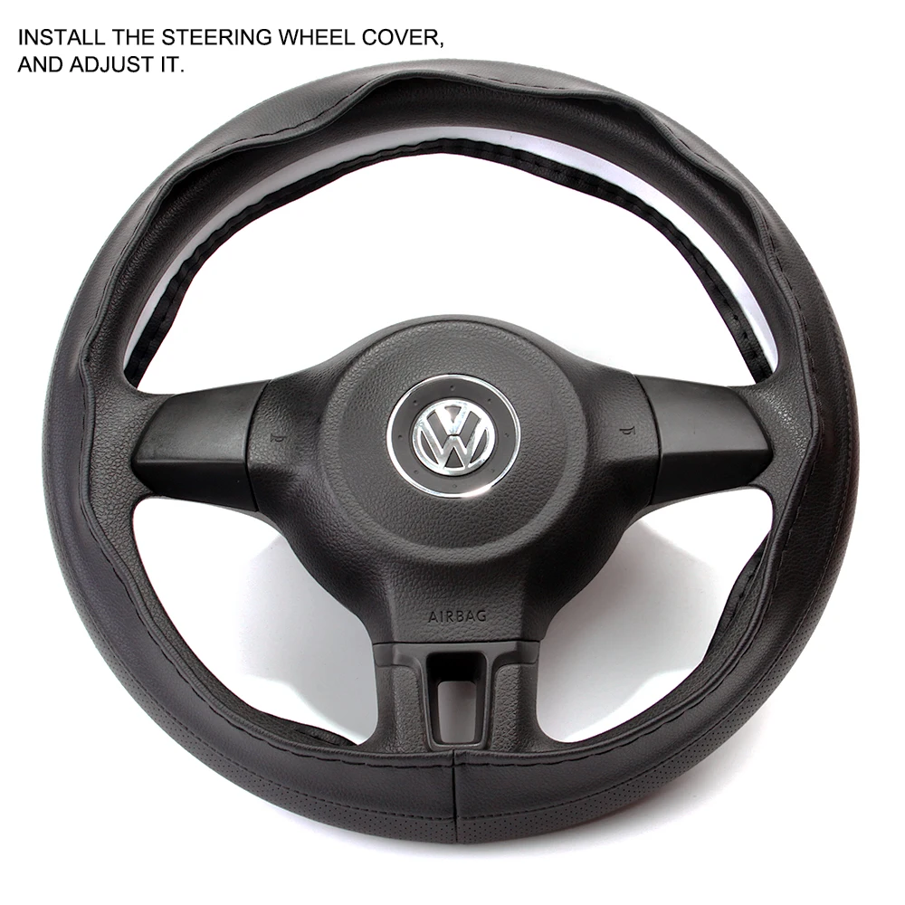 VENSECO breathable type steering wheel hub breathable sewing steering wheel cover DIY classic steering cover soft braid on wheel