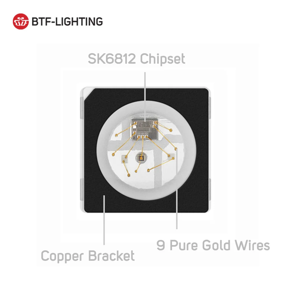 SK6812 5050/3535 RGB SMD (similar with WS2812B) Individually Addressable Digital Full Color LED Chip Pixels DC5V 100~1000pcs