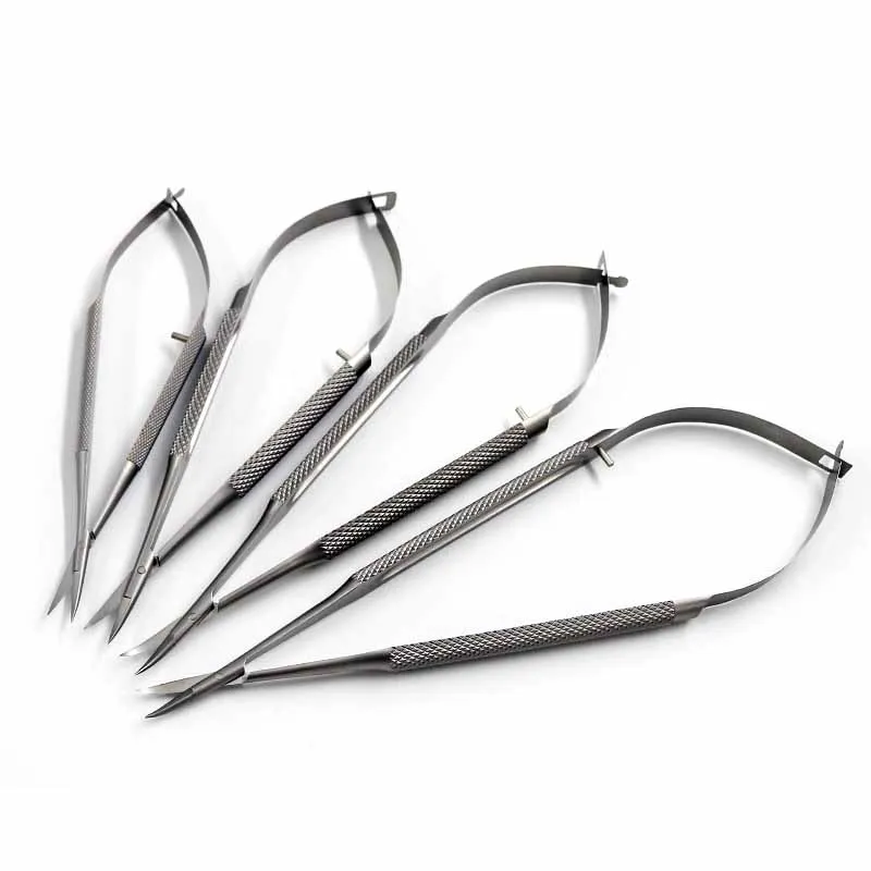 Ophthalmic Microscopic Cut Cornea Scissors Round Handle Double Eyelid Instrument