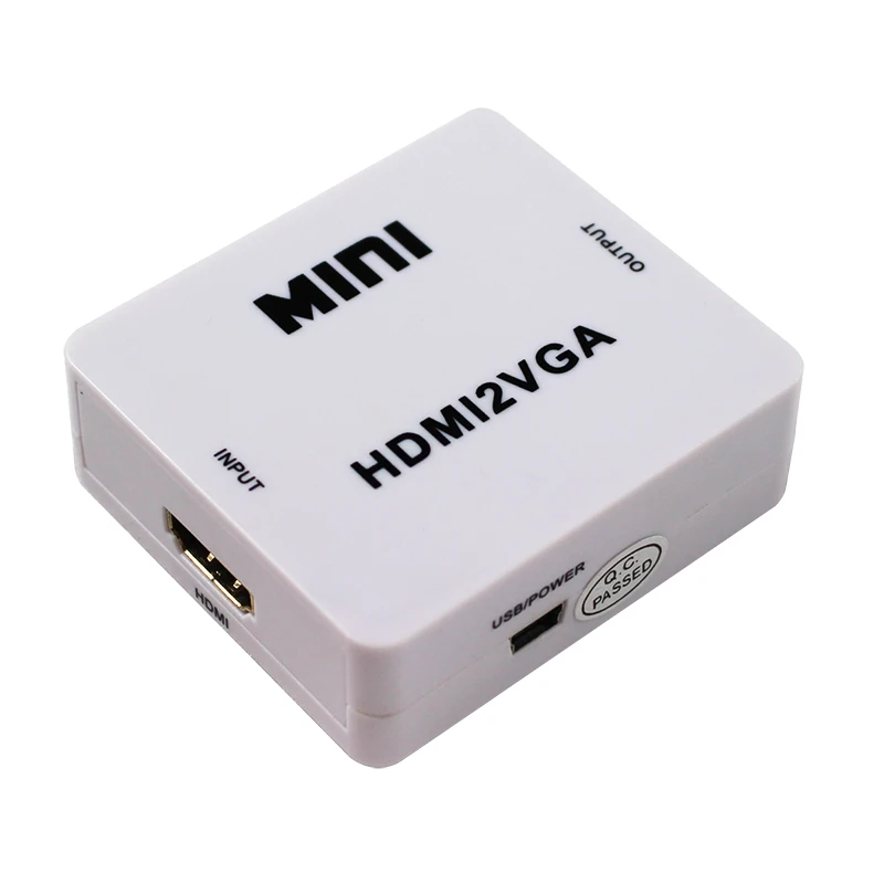 Мини-HD аудио и видео конвертер, совместимый с HDMI в VGA + аудиоадаптер 1080P HDMI2VGA для ПК, ноутбука к HDTV-проектору