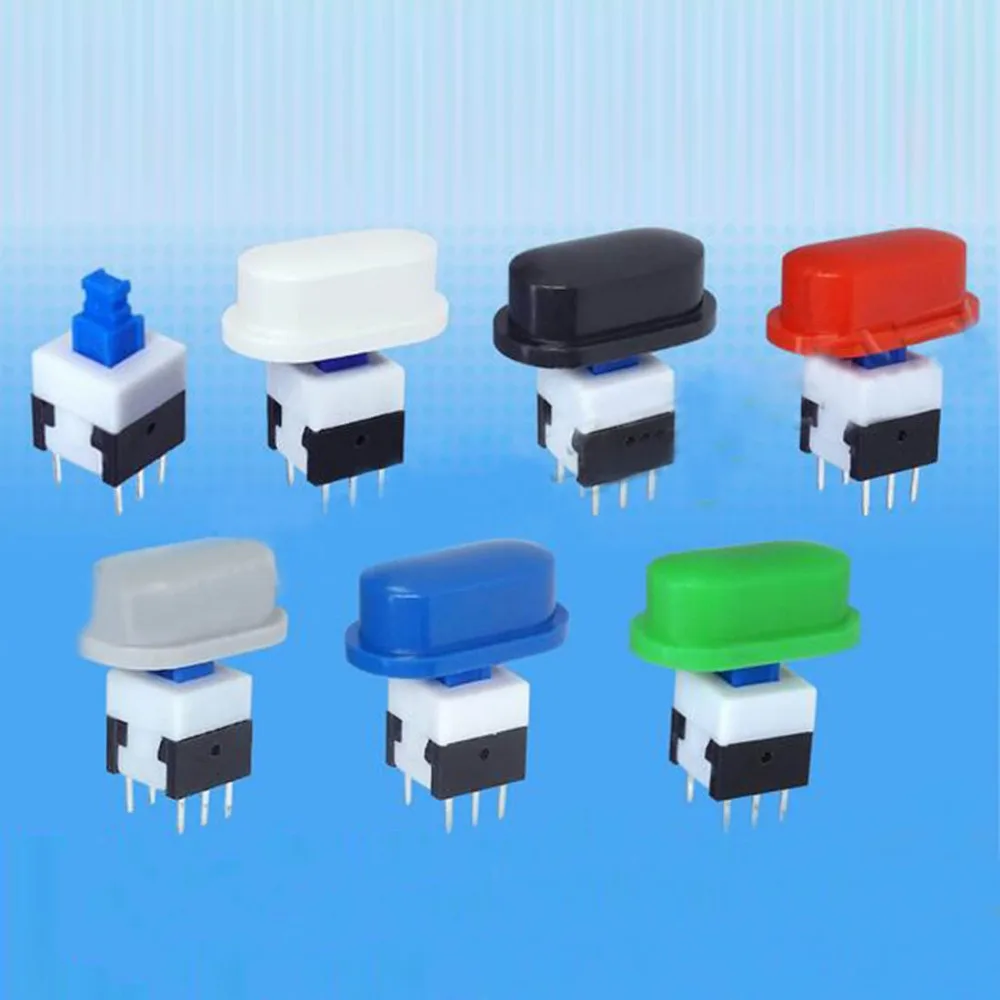 200pcs Elliptical round button cap self locking switch cap 18*10*7mm push button switch cap for height 5.8/7/8/8.5mm self lockin