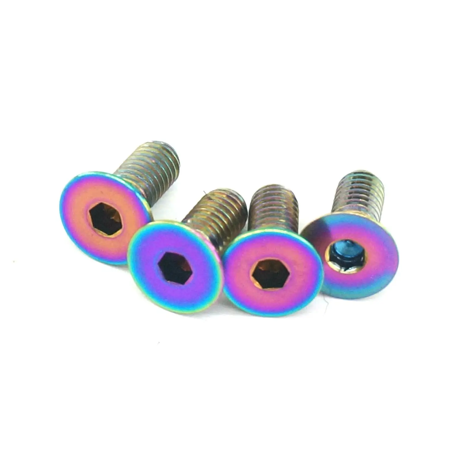 4 PCS M4x10mm Rainbow GR5 Titanium Countersunk Screw Allen Socket For Bicycle