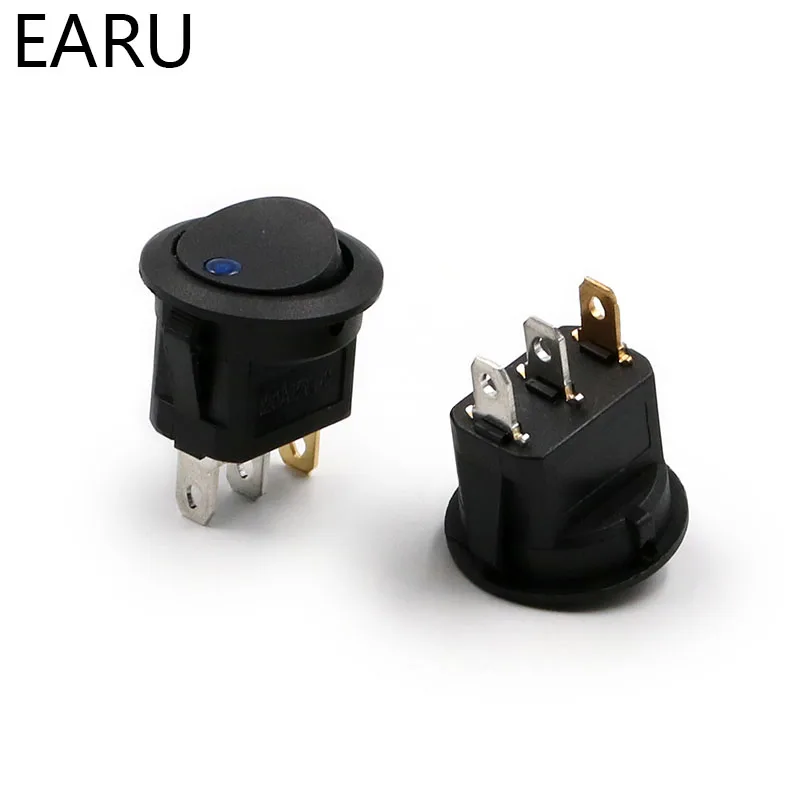 Auto Malaikat Mata Dot Lampu 2.4 CM Mobil Auto Perahu Round Rocker On/Off SPST Switch 12 V Biru merah Hijau Kuning Toggle Rocker Switch AU
