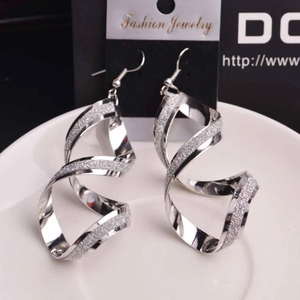 Fashion Punk Long Clip Earrings Gold Black For Women No Piercing Fashion Jewelry