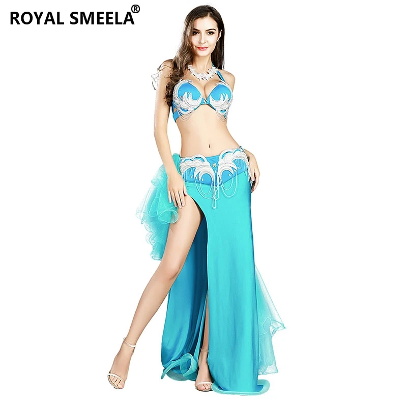 Belly dance costume professional Stage Performance wear Women Belly Dancer Outfit Sequin bra belt skirt Sexy Belly Dance Wear