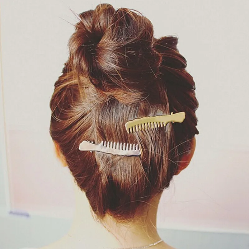 New Fashion Metal Hair Clips for Women Comb Shape Hair Barrette Stick Hairpin Hair Styling Accessories For Women Girls Women