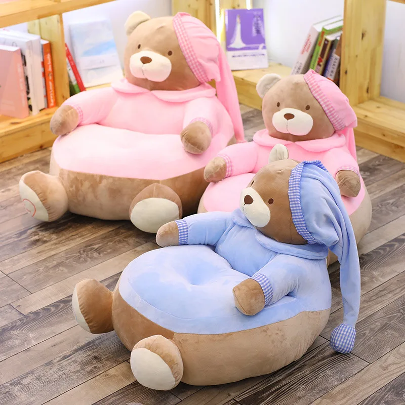 1pc 45cm*45cm*55cm Cute Teddy Bear Sofa Chair Plush Toys Plush Sleeping Comfort Pillow Cushion Stuffed Toy Baby Seat Kids Gifts