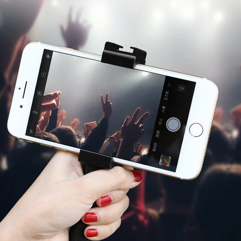 Telefoon Grip Handheld Houder voor Microfoon voor Youtube Vlogging Recording voor iPhone Huawei Xiaomi met Hot Shoe 1/4 "Schroef