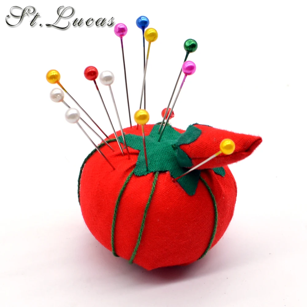 1pcs Ball tomato Shaped Needle Pin Cushion With Elastic Wrist Belt DIY Handcraft Tool for stitch sewing needlework accessory