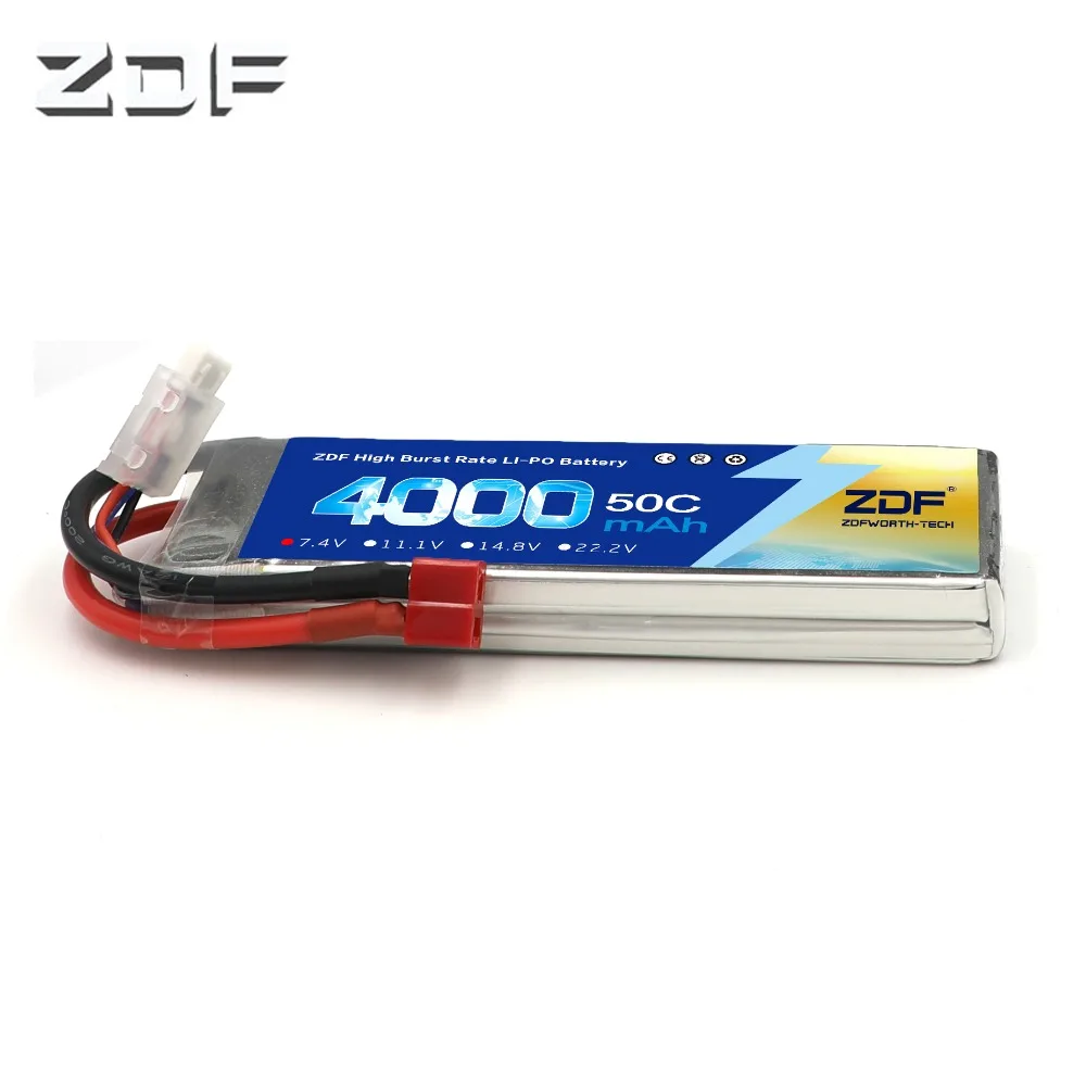 ZDF Lipo Battery 7.4V 4000mAh 50C 2S Battery lipo RC Packs with Deans T XT60 EC5 Plug for RC Truck/Car Losi Traxxas Slash