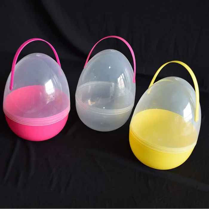 2pcs/4pcs 18*25cm Huge Plastic Easter Egg Gift Egg Plastic Candy boxes Baby Shower Christmas Decoration Box