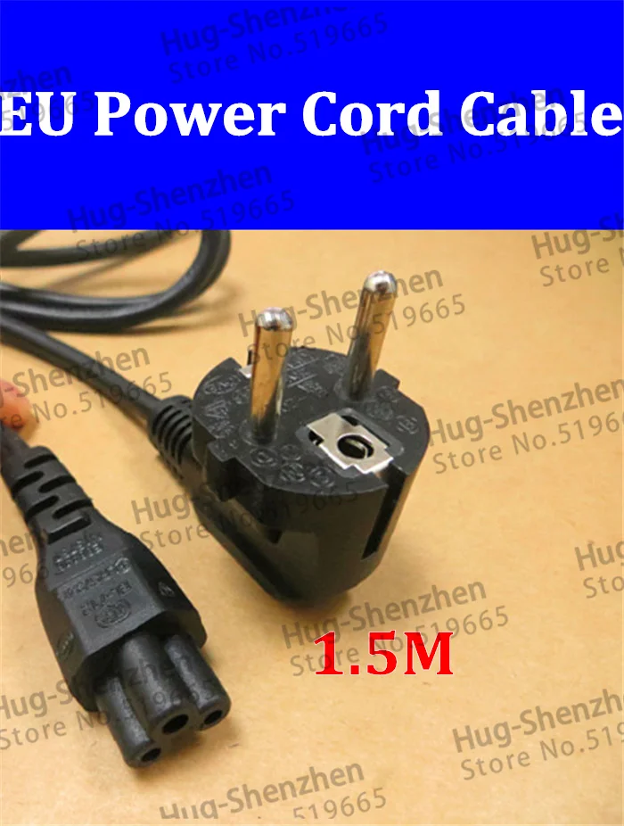 

2015 New product 10pcs 1.5M EU power cord cable EU 3P power cable for laptop