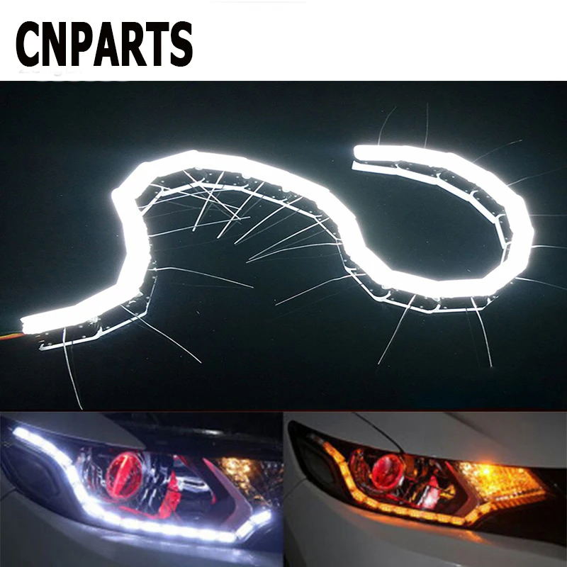 CNPARTS Car DRL Daytime Running Turn Singal Crystal LED Lights For VW Passat B5 B6 Polo Golf 4 5 Chevrolet Cruze Lada Granta RAM