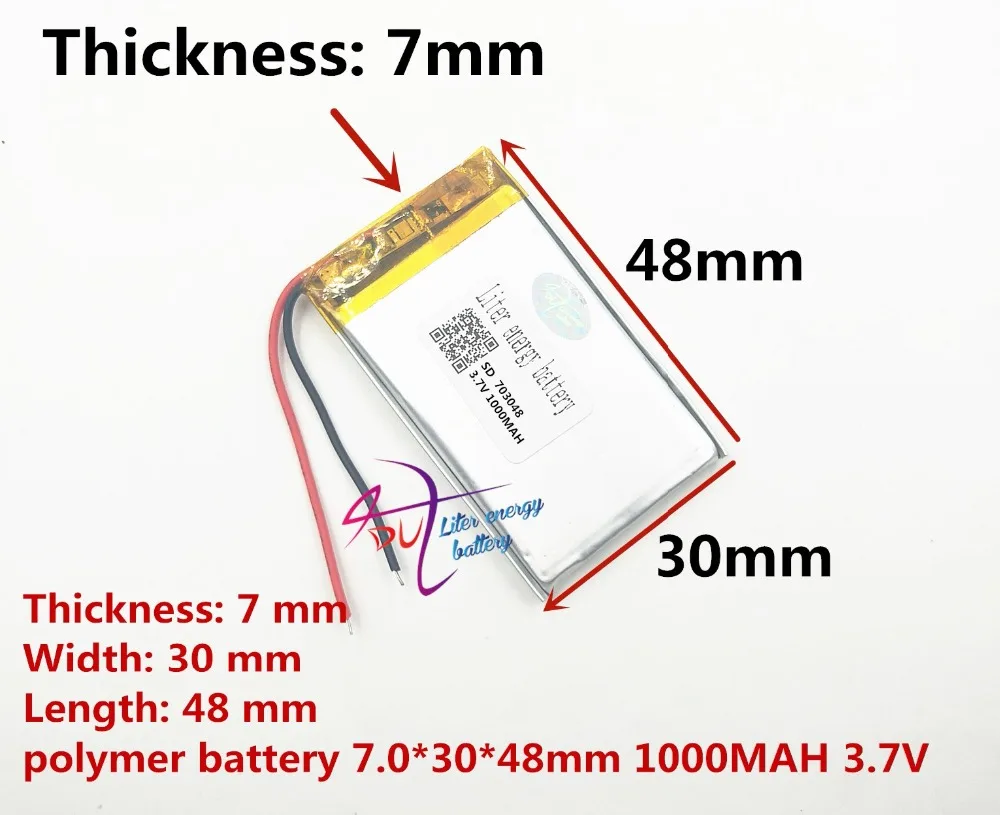 Batterie lithium-polymère 3.7V, meilleure marque, transmetteur sans fil électronique pour chien, carte son 703048 mAH, 1000