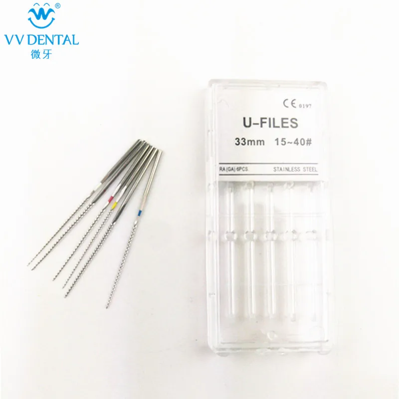 VV Dental Ultrasonic Scaler Endo Tip Kit Endo File Stainless Steel U-file Compatible with Woodpecker EMS Ultrasonic Scaler