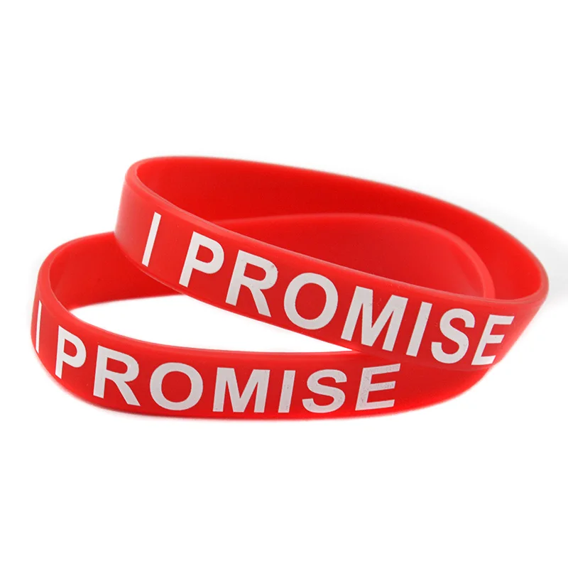 50 Stück I Promise Silikonkautschuk-Armband, motivierende Sport-Gummi-Armbänder, Unisex – Detail 8