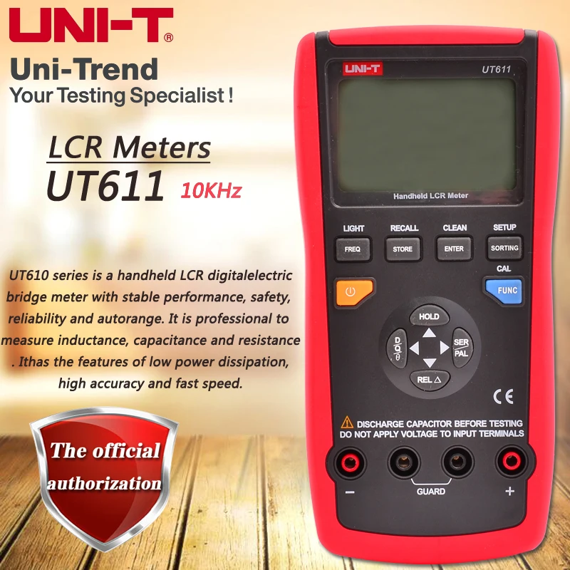 UNI-T UT611 UT612 Handheld LCR METER;10KHz/100KHz Component Capacitance-Capacitance-Resistance Parameter Tester