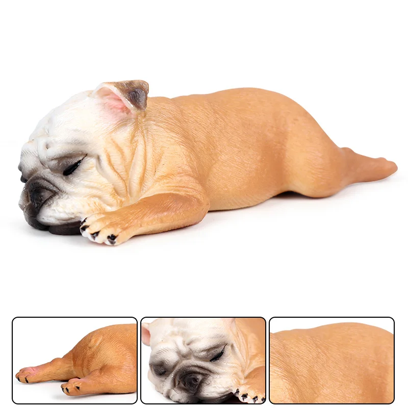 Oenux Schöne französische Bulldogge, Tiere, süßer Welpe, Schlaf, fauler Hund, Actionfiguren, Modellfigur, PVC, Heimdekoration, Bildungsspielzeug – Detail 4