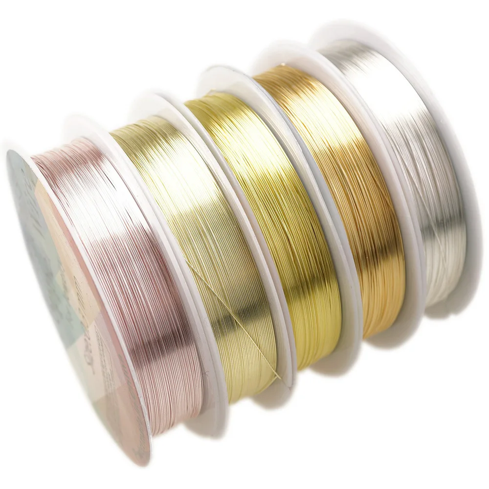 Color retention Copper Wire 0.2/0.3/0.4/0.5/0.6/0.7/0.8/1mm 1 Roll for Hair Jewelry Making Supplies No fading, no oxidation Wire