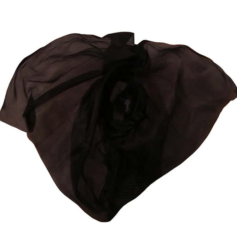 Voile de danse du ventre en soie, écharpe de châle de couleur noire Pure, voile de Performance pour pratique de danse du ventre