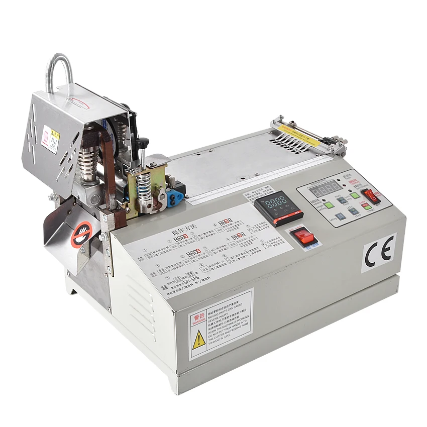 X-04HC Volledige Automatische Tape Snijmachine Krimpkous/Rits/Elastische Riem/Polyester Lint Cutter Machine Koud En hot Mes