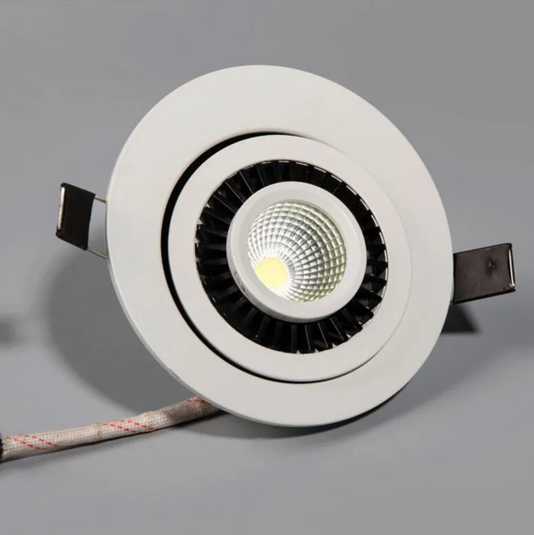 

7W Dimmable Recessed COB Led Ceiling Down light 360 degree rotation Led Spot lamp AC85-265V