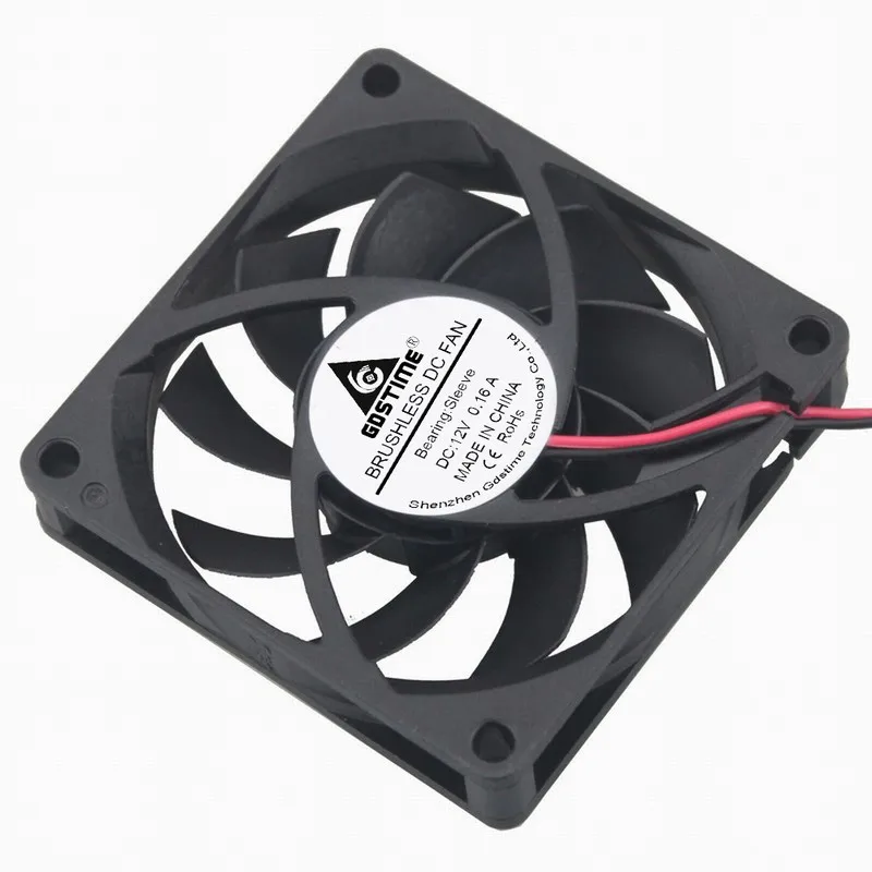 1 Piece Gdstime 7015 70mm x 15mm DC 12V 2Pin DC Burshless Cooler Cooling Fan 70x70x15mm 7cm PC Case Motor Cooler