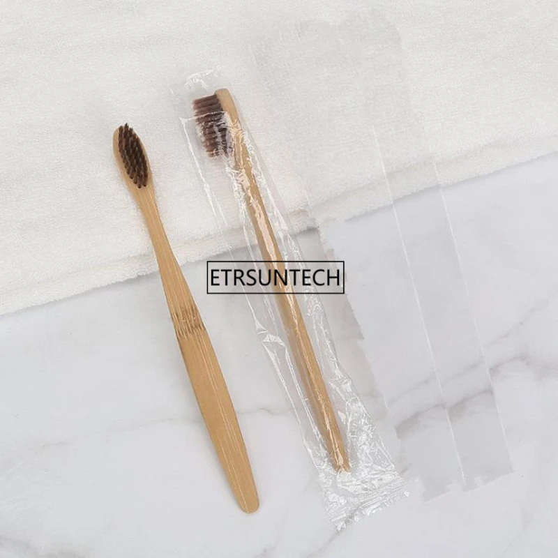 100pcs Slim Neck Bamboo Toothbrush Wholesale Eco friendly Wooden Bamboo Toothbrush Oral Care Black Head F2919